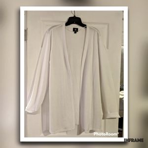 JM Collection L White Lightweight Cardigan NWOT